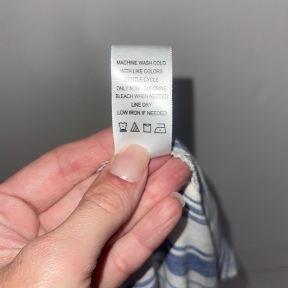 LAND ‘N SEA Blue and White Stripe Linen Blend Wide Leg Pants M NWT - Picture 6 of 8